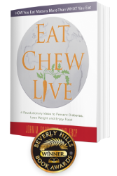 Eat, Chew, Live book cover and award medal